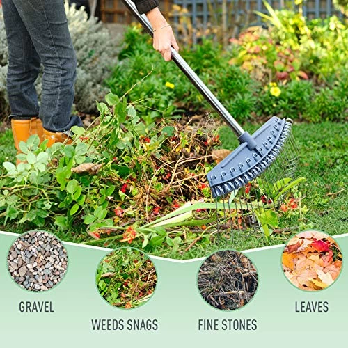 Altdoff Yard Thatch Rake Adjustable And Hand Rake, Leaf Rake Set, Garden Rake Used For Lawns, Leaves, Thatch, Gravel… 4 Altdoff Yard Thatch Rake Adjustable And Hand Rake, Leaf Rake Set, Garden Rake Used For Lawns, Leaves, Thatch, Gravel… - Image 4