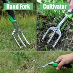 Garden Tool Set, DEWINNER Hand Tool Gift Kit, Out Door Gardening Transplanting Small Fork  For Gardener, Trowel,Transplanter, Cultivator, Weedier Weeding,with Heavy Duty Hold Bag For Storage -Garden Supply Store 61FIjinsWUL