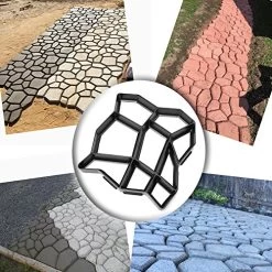 WOVTE DIY Walk Maker Concrete Stepping Stone Mold Garden Lawn Pathmate Stone Mold