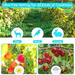 Anti-Bird Netting 33Ft X 13Ft (10m X 4m) Nylon Woven With 100Pcs Nylon Cable Ties Garden Farm Plants Fencing Mesh Fruits Protector Durable Fish Ponds Cover Green -Garden Supply Store 61GTbHy8HL