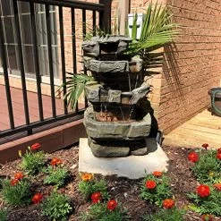 Sunnydaze Large Rock Quarry Outdoor Water Fountain – Rock Waterfall Fountain & Backyard Water Feature For Patio, Yard… -Garden Supply Store 61HI5f5aiXL