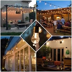 2-Pack 48FT LED String Lights Outdoor, Dimmable LED Edison String Light Warm White, Commercial Grade Waterproof… -Garden Supply Store 61HYspCZ9fL