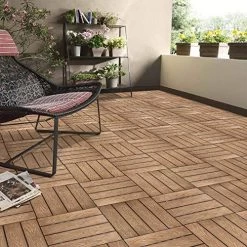 Deck Tiles, Interlocking Patio Flooring Deck Tiles, Indoor Outdoor Deck And Patio Flooring Wood-Plastic Material… -Garden Supply Store 61IfgafZebL