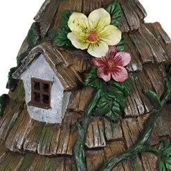 Exhart Twigs Roof Fairy House Outdoor Decor – Fairy Cottage Resin Statue With Solar Garden Lights, Miniature Fairy Hut… -Garden Supply Store 61LHw c12zL