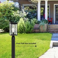 TODOLUZ 3-Lights Outdoor Post Porch Lantern Light Fixture With Clear Glass, Exterior Post Lighting In Black Finish For… -Garden Supply Store 61LPOBNwfDL