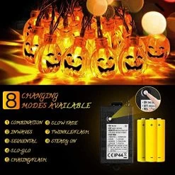 Quntis 11.5ft 20leds Halloween Pumpkin Lights, Battery Operated Jack-O-Lantern With 8 Modes &Memory Function, Waterproof… 10 Quntis 11.5ft 20leds Halloween Pumpkin Lights, Battery Operated Jack-O-Lantern With 8 Modes &Memory Function, Waterproof… -Garden Supply Store 61LTwgN2FKL