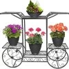 Sorbus Garden Cart Stand & Flower Pot Plant Holder Display Rack 6 Tiers Parisian Style – Perfect For Home Garden Patio…