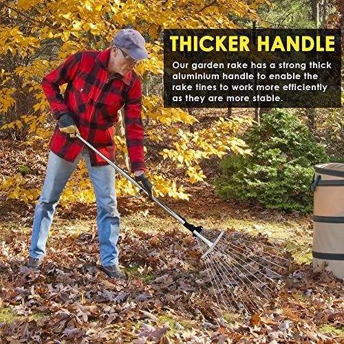 CLEARNEXT 63.5 Inch Telescopic Handle And Adjustable Width Heavy Duty Garden Leaf Rake – Lightweight Metal Rake For… 5 CLEARNEXT 63.5 Inch Telescopic Handle And Adjustable Width Heavy Duty Garden Leaf Rake – Lightweight Metal Rake For… - Image 5