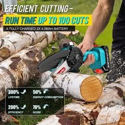 6-inch Cordless Mini Chainsaw, Seesii Handheld Electric Chain Saw With Auto-Oil System 2 Batteries For Wood Cutting… -Garden Supply Store 61MgTLtZtlL