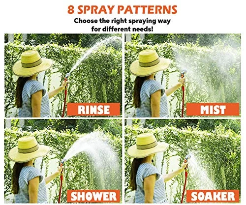 Garden Hose Nozzle | Hose Spray Nozzle | Water Hose Nozzle Sprayer | Heavy Duty 8 Adjustable Watering Patterns, Slip And… 4 Garden Hose Nozzle | Hose Spray Nozzle | Water Hose Nozzle Sprayer | Heavy Duty 8 Adjustable Watering Patterns, Slip And… - Image 4