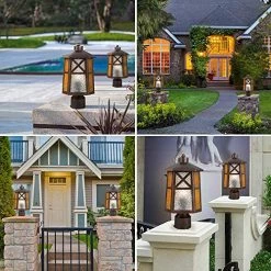 Outdoor Post Lights, BETLING Outdoor Post Lantern Exterior Pole Lantern With Pier Mount Pole Lights Bronze Post Cap… -Garden Supply Store 61O6KNV4EjL