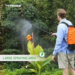 VIVOSUN 4 Gallon Battery Powered Backpack Sprayer Electric Pump Sprayer With Four Nozzles For Garden Lawn, Orange -Garden Supply Store 61PGMf64MlL