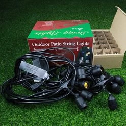 48 Feet 15 Sockets Patio String Lights, 11W S14 Incandescent Bulbs E26 Medium Base, Commercial Grade Heavy Duty Pergola… 9 48 Feet 15 Sockets Patio String Lights, 11W S14 Incandescent Bulbs E26 Medium Base, Commercial Grade Heavy Duty Pergola… -Garden Supply Store 61QivPQJ41L
