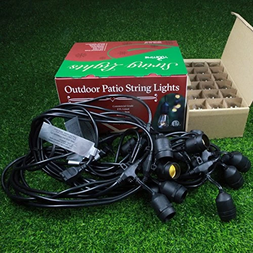 48 Feet 15 Sockets Patio String Lights, 11W S14 Incandescent Bulbs E26 Medium Base, Commercial Grade Heavy Duty Pergola… 3 48 Feet 15 Sockets Patio String Lights, 11W S14 Incandescent Bulbs E26 Medium Base, Commercial Grade Heavy Duty Pergola… - Image 3