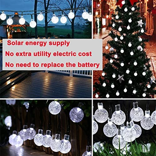 Solar String Light Outdoor 50 LED Amanda Y 22.9ft 8 Modes LED Solar Globe String Lights Decorative Waterproof Solar… 4 Solar String Light Outdoor 50 LED Amanda Y 22.9ft 8 Modes LED Solar Globe String Lights Decorative Waterproof Solar… - Image 4