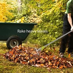Adjustable Garden Leaf Rake 4.5ft, Collapsible Metal Yard Rake For Leaves With Expandable Head 7-16″, Collect Loose Debris For Lawns Camping Shrubs And Rose Bushes Heavy Duty -Garden Supply Store 61R72FtQ7yL