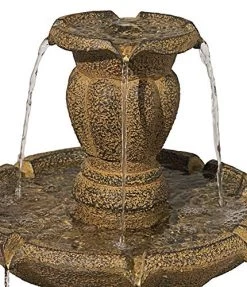 Tuscan Garden Classic Outdoor Floor Water Fountain 41 1/2″ High 3 Tier For Yard Garden Patio Deck Home – John Timberland -Garden Supply Store 61RS9G8Em5L