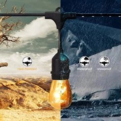 52Ft Outdoor String Lights 24 Sockets 30 Edison Bulbs Patio Lights String Outdoor Solar JACKYLED UL Weatherproof Heavy… -Garden Supply Store 61RVWT4c3qL