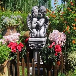 Garden Sculptures & Statue Gardening Roman Column Angel Decoration Garden Decor Statue, Polyresin, Antique Stone -Garden Supply Store 61RVtYgh2BGL