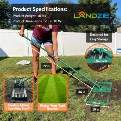 Landzie And Ryan Knorr Lawn Care 36 Inch Wide 72 Inch Handle Powder Coated Yard, Lawn, And Garden Leveler Rake With… -Garden Supply Store 61SNbOVhTnL