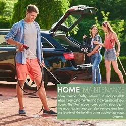 Nifty Grower Heavy-Duty Metal Garden Hose Nozzle – Water Hose Nozzle With 8 Adjustable Watering Patterns -Garden Supply Store 61SthdPUABL