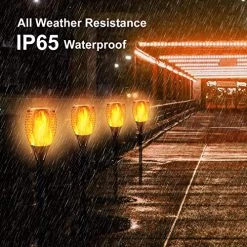 Permande Solar Torch Light With Flickering Flame, Fire Effect Lantern, Garden Light, Auto On/off Dust To Dawn, Outdoor… 11 Permande Solar Torch Light With Flickering Flame, Fire Effect Lantern, Garden Light, Auto On/off Dust To Dawn, Outdoor… -Garden Supply Store 61U u2d6HBL