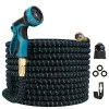Gpeng Garden Hose , Expandable Water Hose 100 Ft With 10 Function Nozzle ,Triple Core Latex And 3/4″ Solid Brass Fittings , Lightweight Kink Free Retractable Collapsible Gardening Flexible Hose Pipe (Blue)