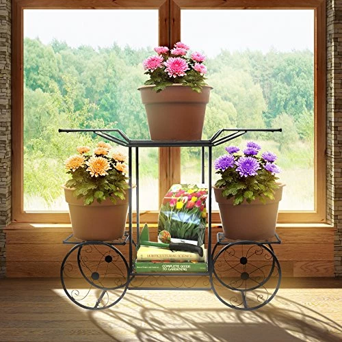Sorbus Garden Cart Stand & Flower Pot Plant Holder Display Rack 6 Tiers Parisian Style – Perfect For Home Garden Patio… 4 Sorbus Garden Cart Stand & Flower Pot Plant Holder Display Rack 6 Tiers Parisian Style – Perfect For Home Garden Patio… - Image 4