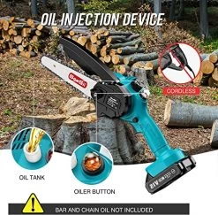 6-inch Cordless Mini Chainsaw, Seesii Handheld Electric Chain Saw With Auto-Oil System 2 Batteries For Wood Cutting… -Garden Supply Store 61Ve2P4lyfL