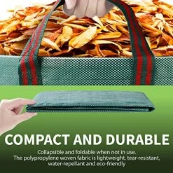 Garnen 72 Gallon Garden Waste Bags (2 Pack), Heavy Duty Reusable/Collapsible Leaf Basket Bags With 4 Reinforced Handles For Lawn Yard Pool Plant Trash Trimming Gardening Containers -Garden Supply Store 61Wp6Qf2fL