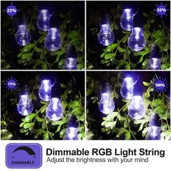 2-Pack 48FT RGB Outdoor String Lights, Dimmable Multicolor LED Patio Lights With 30+5 Shatterproof Plastic Bulbs, Remote… -Garden Supply Store 61YCKvjCDvL