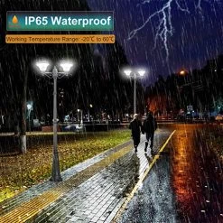 120W Solar Lamp Post Light Outdoor, 86″ Solar Powered Street Lights With 2-Head,Outdoor Solar Light For Front/Back Door, Street, Garden(with Pole) -Garden Supply Store 61YLzOHwdUL