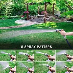 Garden Hose Nozzle Sprayer .with 8 Adjustable Pressure Pattern High , Thumb Control And Slip Resistant For Watering… -Garden Supply Store 61ZQpqOzJ3L