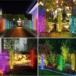 Upgraded Garden Solar Lights Outdoor Solar Acrylic Bubble RGB Color Changing Solar Powered Garden Stake Lights For… -Garden Supply Store 61ZXCOlPWjL