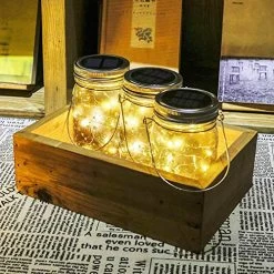 Solar Mason Jar Lights – 3 Pack 30 LED Starry Fairy String Solar Garden Hanging Lights Waterproof Indoor/Outdoor… -Garden Supply Store 61Zp1m5nLlL