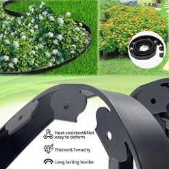Landscape Edging 20ft No Dig Landscape Edging Kit, Black Garden Edging Border With 20 Spikes, For Flower Bed Edging Decor And Gardens, Lawn (Black-20ft) -Garden Supply Store 61aErkODCyL