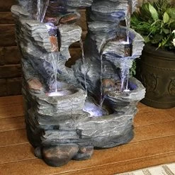 Sunnydaze Dual Cascading Rock Falls Outdoor Water Fountain With LED Lights & Electric Submersible Pump – Patio Lawn… 13 Sunnydaze Dual Cascading Rock Falls Outdoor Water Fountain With LED Lights & Electric Submersible Pump – Patio Lawn… -Garden Supply Store 61aVetvZDIL