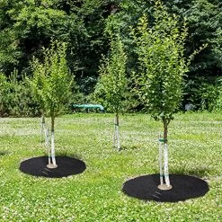 20.5 Inch Non-Woven Tree Mulch Ring, Thickened Tree Protector Mat, Plant Cover With 20 Staples Stakes, Round Anti Grass Gardening Landscaping Fabric Cover For Weed Control Root Protection (6 Pack ) -Garden Supply Store 61cLcNUDG9L