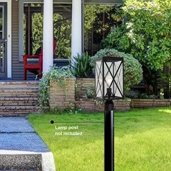 MELUCEE 1-Light Outdoor Post Light Fixture, Black Exterior Post Lantern With Clear Glass For Pathway Driveway Front/Back… -Garden Supply Store 61cnPkHvgmL