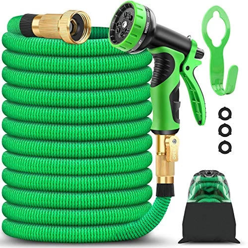 BAZOLOTA Garden Hose, Expandable 50FT Water Hose With 9 Function Nozzle, Flexible Gardening Hose With All Brass… 1 BAZOLOTA Garden Hose, Expandable 50FT Water Hose With 9 Function Nozzle, Flexible Gardening Hose With All Brass…