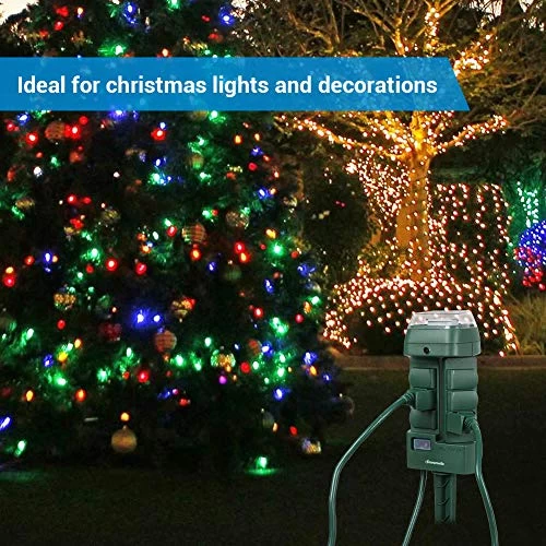 DEWENWILS Outdoor Mechanical Power Stake Timer, Waterproof, 6 Grounded Outlets(3 180°Rotatable), 6ft Extension Cord… 6 DEWENWILS Outdoor Mechanical Power Stake Timer, Waterproof, 6 Grounded Outlets(3 180°Rotatable), 6ft Extension Cord… - Image 6