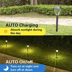 Solar Pathway Lights 6 Pack, Auto On/Off, 5 Lumen, 4600K To 5600K, 15.5 Inch Waterproof Landscape Path Light Lawn Stakes… -Garden Supply Store 61hgMDIsXdL