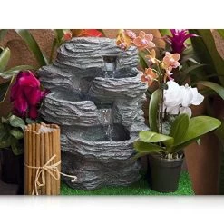 SereneLife 4-Tier Water Fountain Decoration – Cool Indoor Outdoor Portable Electric Tabletop Decorative Zen Meditation… -Garden Supply Store 61i7jIc7BiL