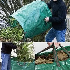 3Pack 72Gallons Collapsible Garden Waste Bags, Self-Standing And Reusable Leaf Bag -Garden Supply Store 61iDhs75VnS