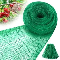 Anti-Bird Netting 33Ft X 13Ft (10m X 4m) Nylon Woven With 100Pcs Nylon Cable Ties Garden Farm Plants Fencing Mesh Fruits Protector Durable Fish Ponds Cover Green