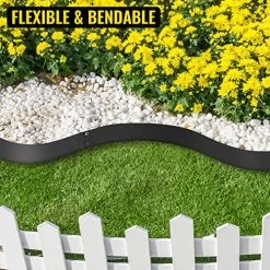VEVOR Steel Lawn Edging, 5PCS Metal Landscape Edging, 4″x39″ Garden Edging Border, Flexible Galvanized Steel Landscape Border, 16.25 Ft Length Landscaping Metal Edging, Black Lawn Edge For Garden Yard -Garden Supply Store 61j5LDazaNL