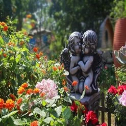 Garden Sculptures & Statue Gardening Roman Column Angel Decoration Garden Decor Statue, Polyresin, Antique Stone -Garden Supply Store 61jBvT1VfCL