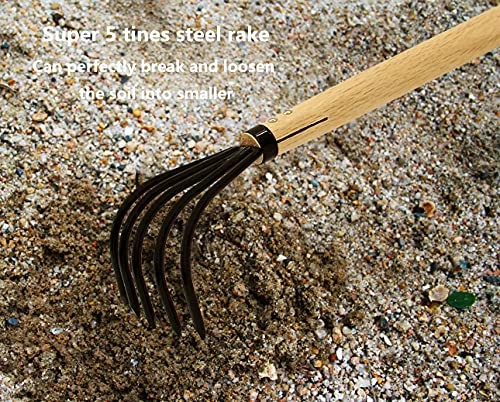 XFJTECH 15” Garden Rake Cultivator 5 Tines Claw Soil Tiller Military Grade Steel Japanese Ninja Claw With Ergonomic… 4 XFJTECH 15” Garden Rake Cultivator 5 Tines Claw Soil Tiller Military Grade Steel Japanese Ninja Claw With Ergonomic… - Image 4