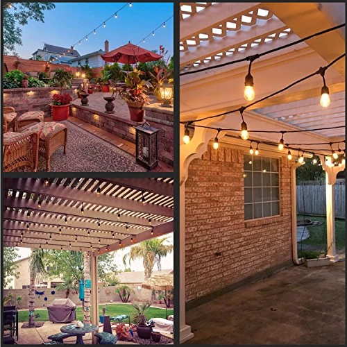48 Feet 15 Sockets Patio String Lights, 11W S14 Incandescent Bulbs E26 Medium Base, Commercial Grade Heavy Duty Pergola… 7 48 Feet 15 Sockets Patio String Lights, 11W S14 Incandescent Bulbs E26 Medium Base, Commercial Grade Heavy Duty Pergola… - Image 7