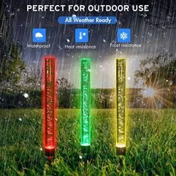 Upgraded Garden Solar Lights Outdoor Solar Acrylic Bubble RGB Color Changing Solar Powered Garden Stake Lights For… -Garden Supply Store 61kQhPtikVL